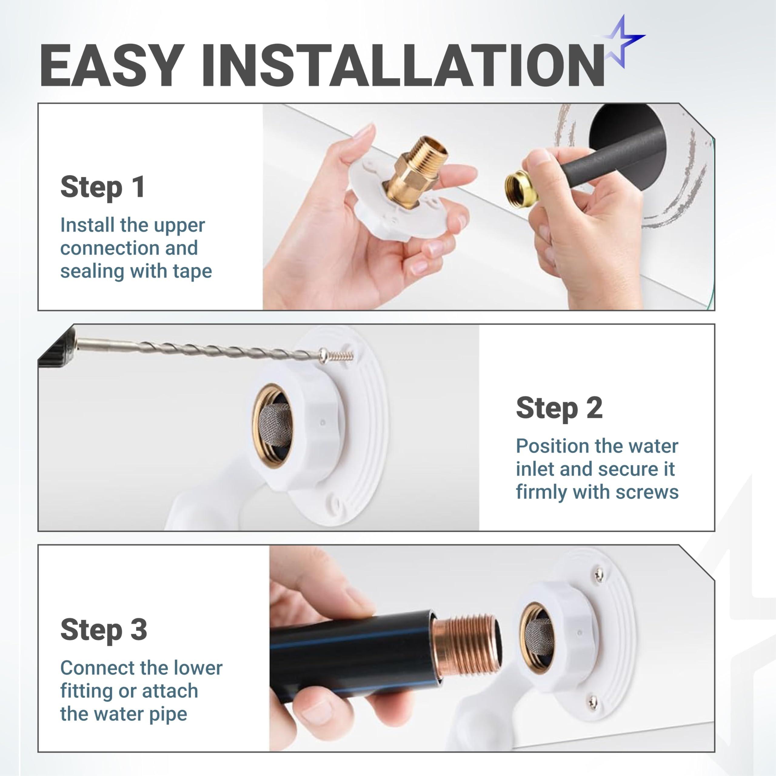 [Lifetime Warranty] RV City Water Inlet Brass with Check Valve - 3/4" NH Female to 1/2" NPT Male Thread - Includes Dust Plug image 6