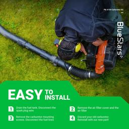 [Lifetime Warranty] PB-580T Carburetor with Air Filter Spark Plug Gasket Fuel Line Tune Up Kit thumbnail 7