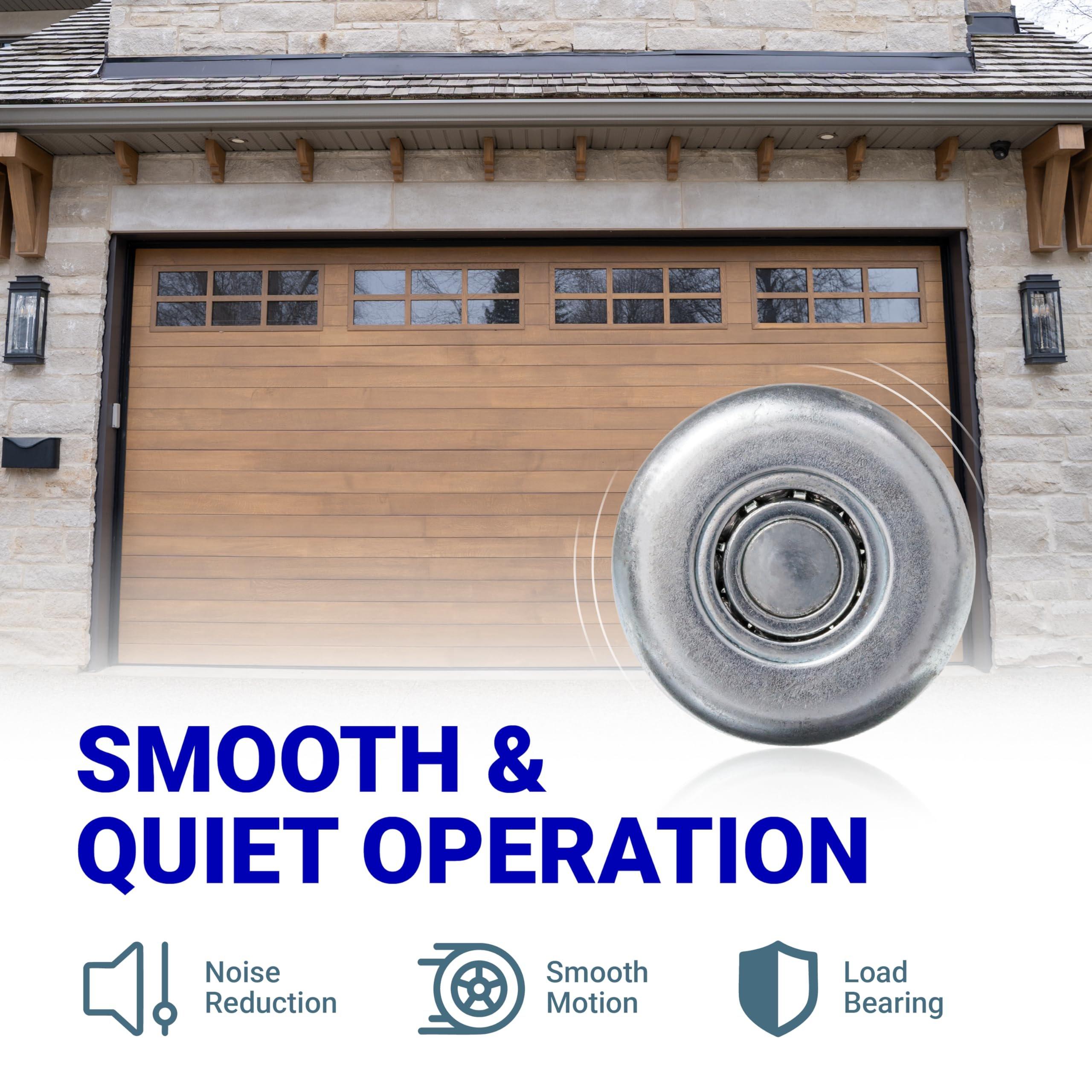 [Lifetime Warranty] 1.8" Steel Garage Door Rollers with 7" Stem for Standard 2" Track Garage Doors (Silver) - Pack of 2 image 2