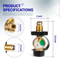 [Lifetime Warranty] 100 lb Propane Tank Adapter, POL Propane Gauge for 100 lb Propane Tank, Converts POL LP Tank Service Valve to QCC1/Type 1 - Old to New Connection Type thumbnail 3