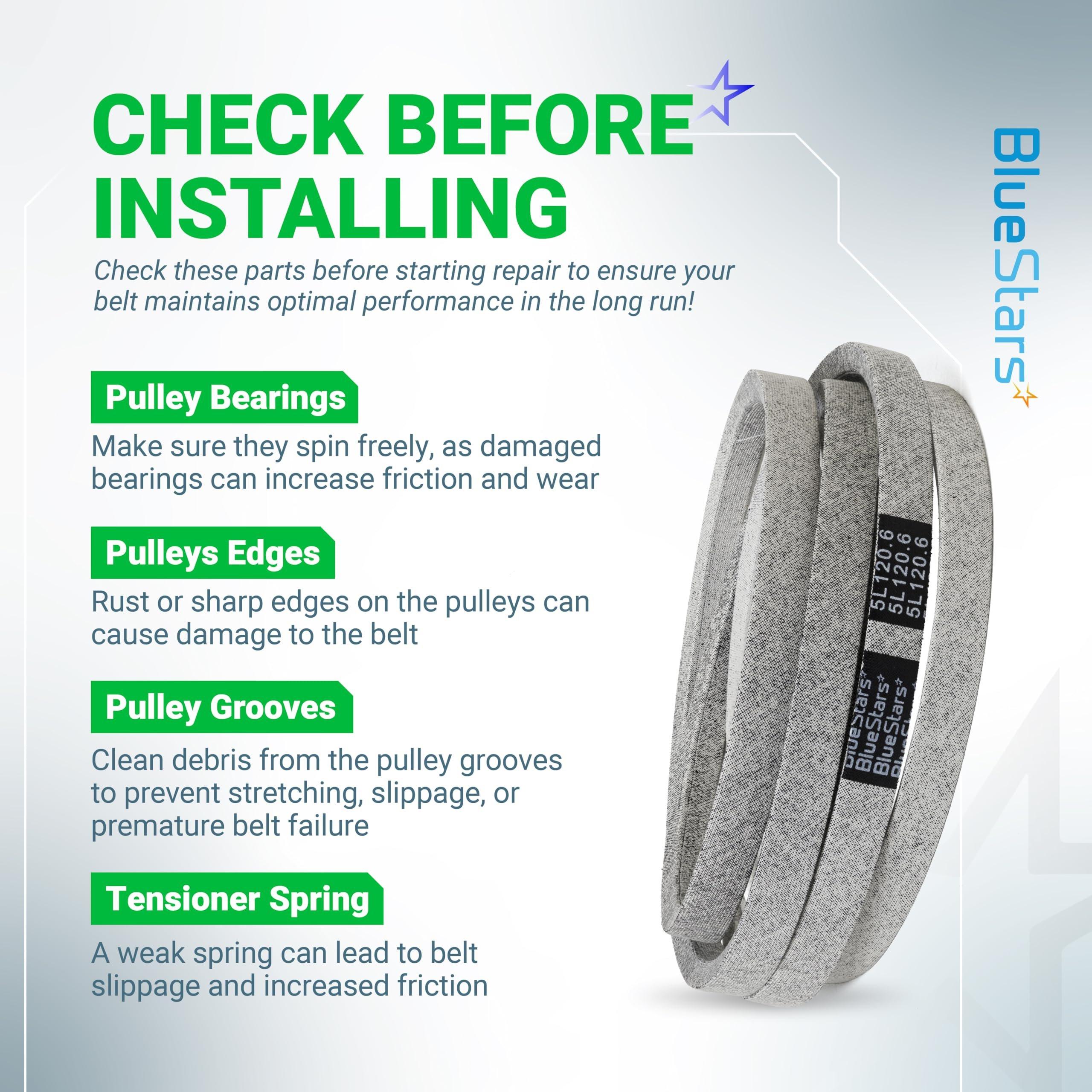 [Lifetime Warranty] M154960 Secondary Deck Belt - Compatible with 54â€ Mower Decks John Deere, Lawn Tractors - 120.6" x 5/8" image 6