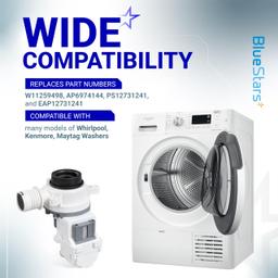 [Lifetime Warranty] W11399437 Washer Drain Pump - For Whirlpool WTW5000DW3 WTW5010LW0 WTW5105HW1 Maytag MVW4505MW1 MVW5430MW0 MVWC565FW3 Kenmore - Replaces W11259498 AP6974144 PS12731241 EAP12731241 thumbnail 4