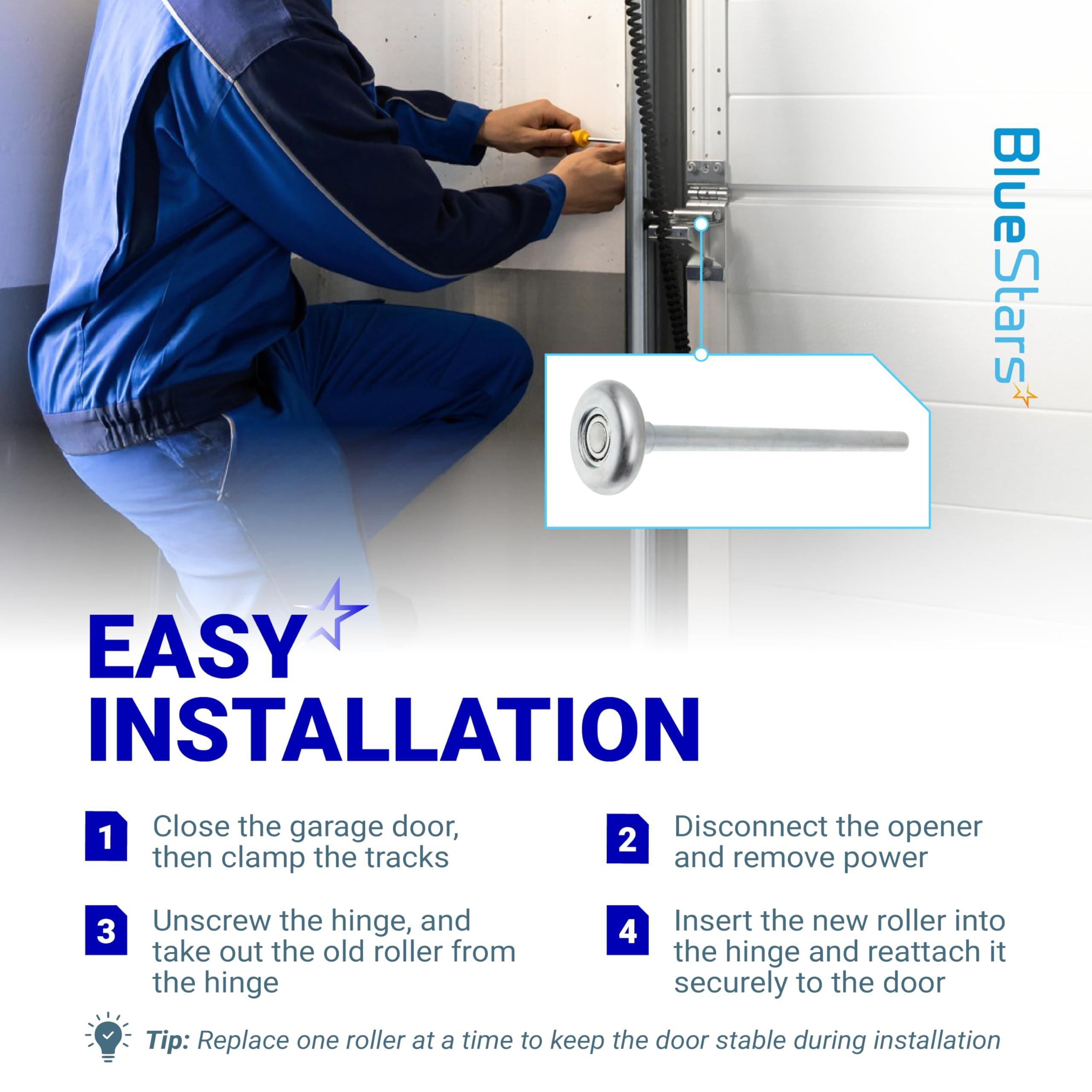 [Lifetime Warranty] 1.8" Steel Garage Door Rollers with 7" Stem for Standard 2" Track Garage Doors (Silver) - Pack of 2 image 5