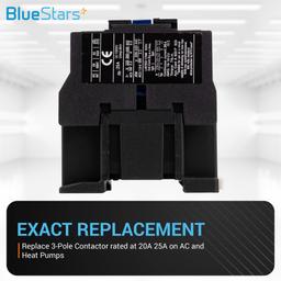 [Lifetime Warranty] CJX2-1210 AC Contactor 3 Pole 25 Amp 220VAC Coil - Normally Open, Replacement for Air Conditioner, Heat Pump & Refrigeration Systems thumbnail 2