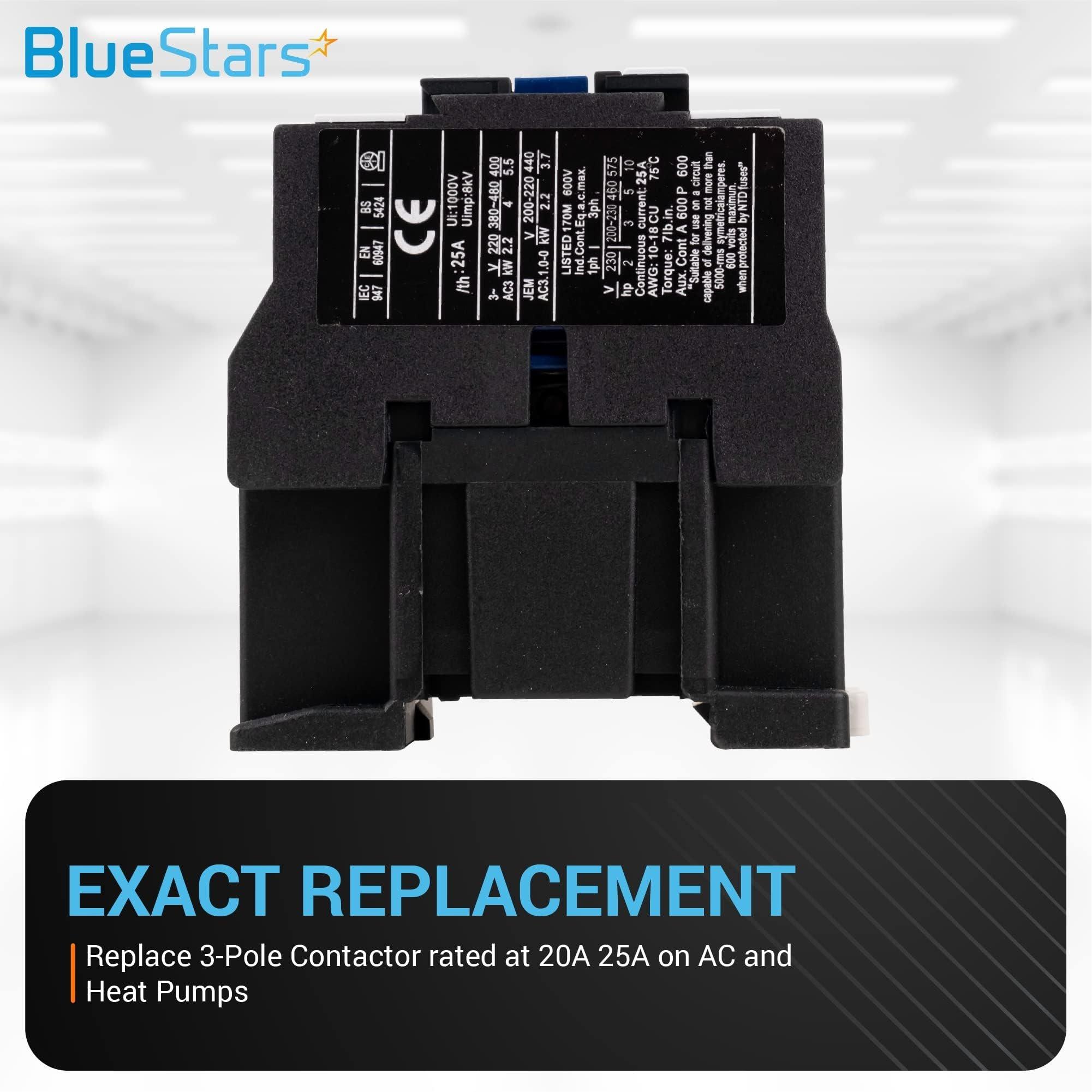 [Lifetime Warranty] CJX2-1210 AC Contactor 3 Pole 25 Amp 220VAC Coil - Normally Open, Replacement for Air Conditioner, Heat Pump & Refrigeration Systems image 2