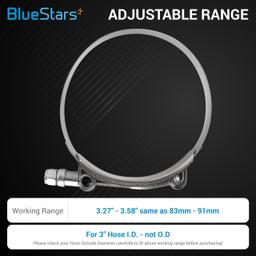 [Lifetime Warranty] 3" T-Bolt Hose Clamps with Working Range thumbnail 3