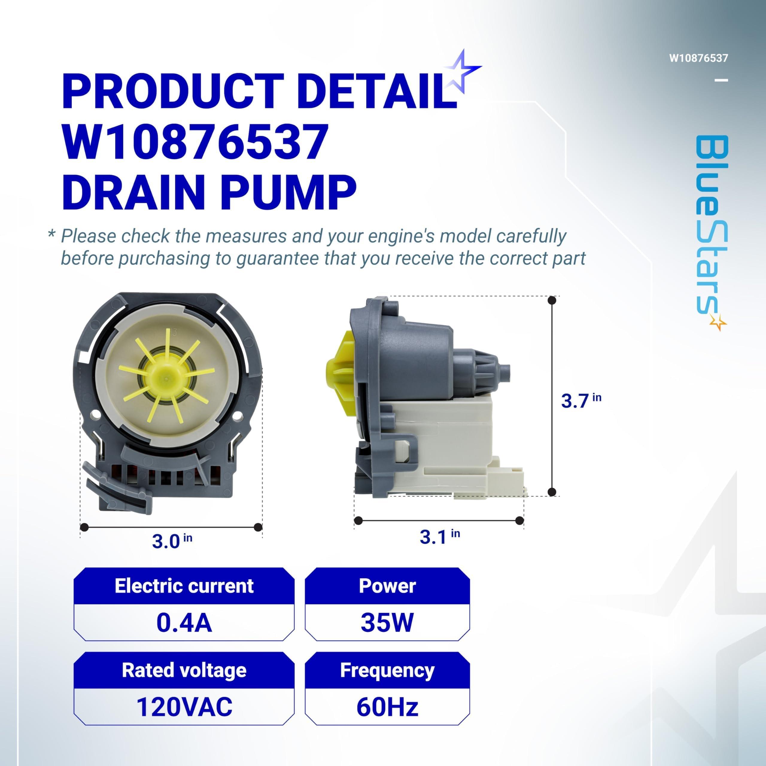 [Lifetime Warranty] W10876537 W10724439 Dishwasher Drain Pump - Compatible with Whirlpool Amana Kenmore KitchenAid Maytag - WDT720PADM2 WDF320PADS2 WDT970SAHZ0 WDT730PAHZ0 AP6004843 PS11738151 4454971 image 2