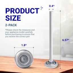 [Lifetime Warranty] 1.8" Steel Garage Door Rollers with 7" Stem for Standard 2" Track Garage Doors (Silver) - Pack of 2 thumbnail 1