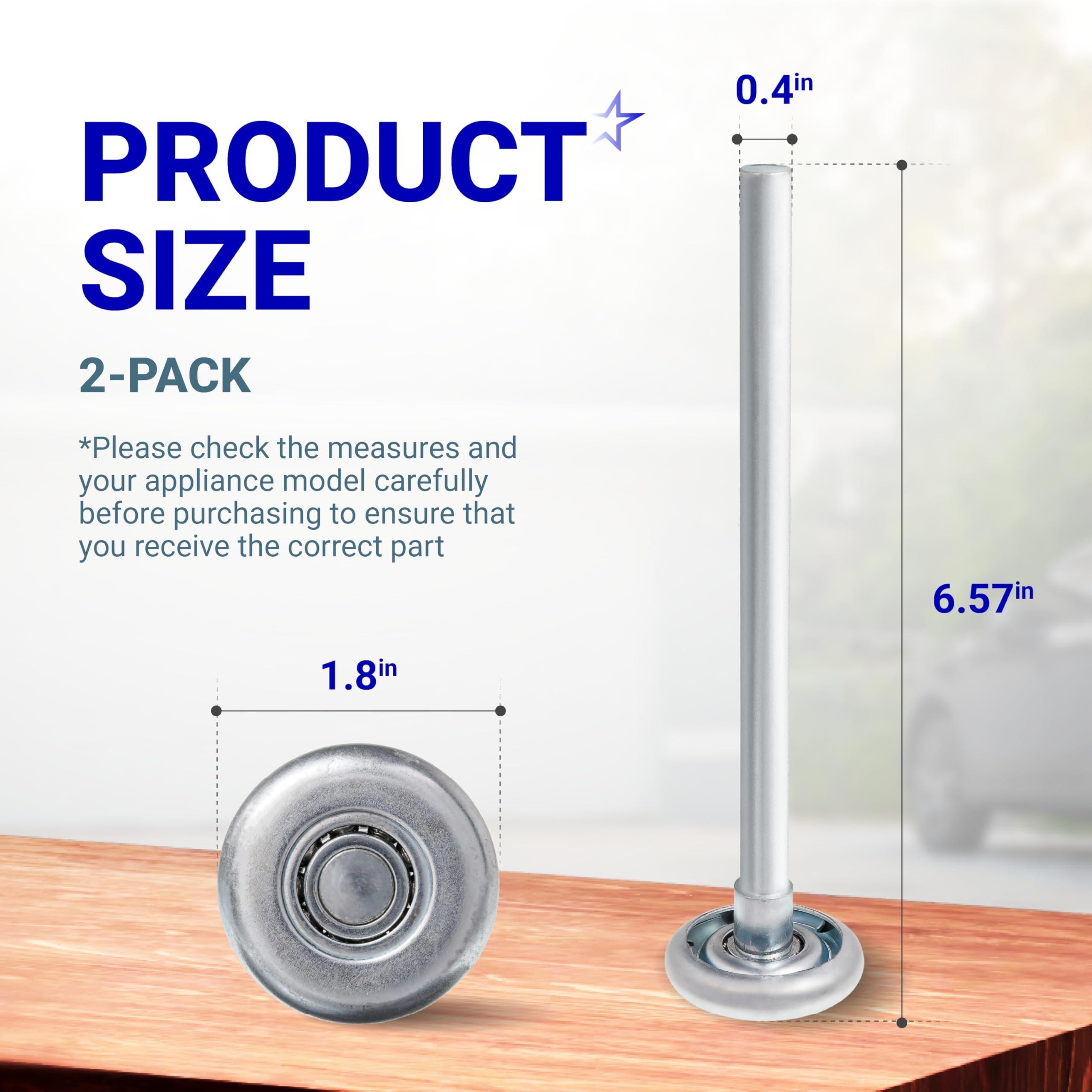 [Lifetime Warranty] 1.8" Steel Garage Door Rollers with 7" Stem for Standard 2" Track Garage Doors (Silver) - Pack of 2 image 1