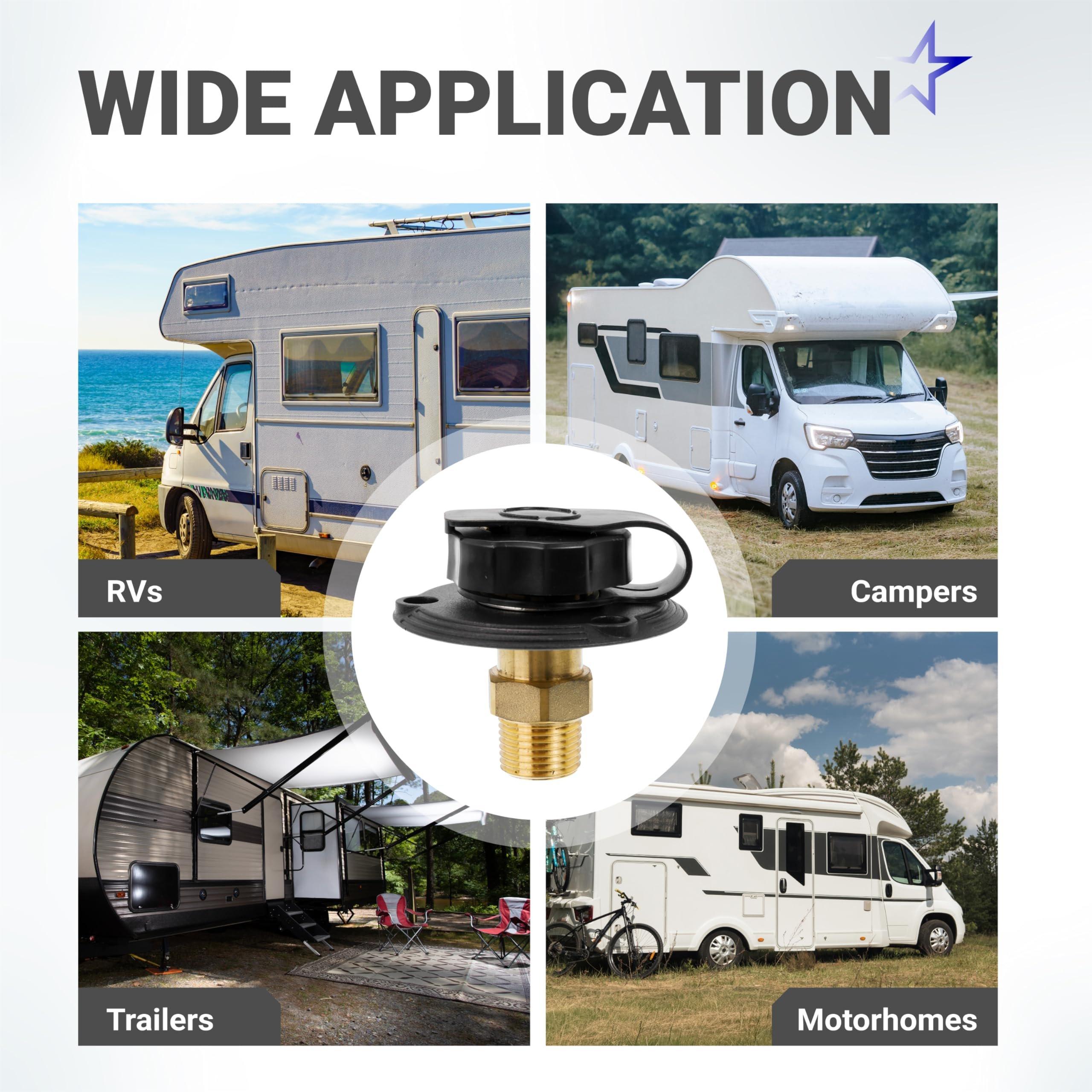 [Lifetime Warranty] RV City Water Inlet - Brass Black Flange with Check Valve - 3/4" NH Female Connection to 1/2" NPT Male Thread (Black) image 7