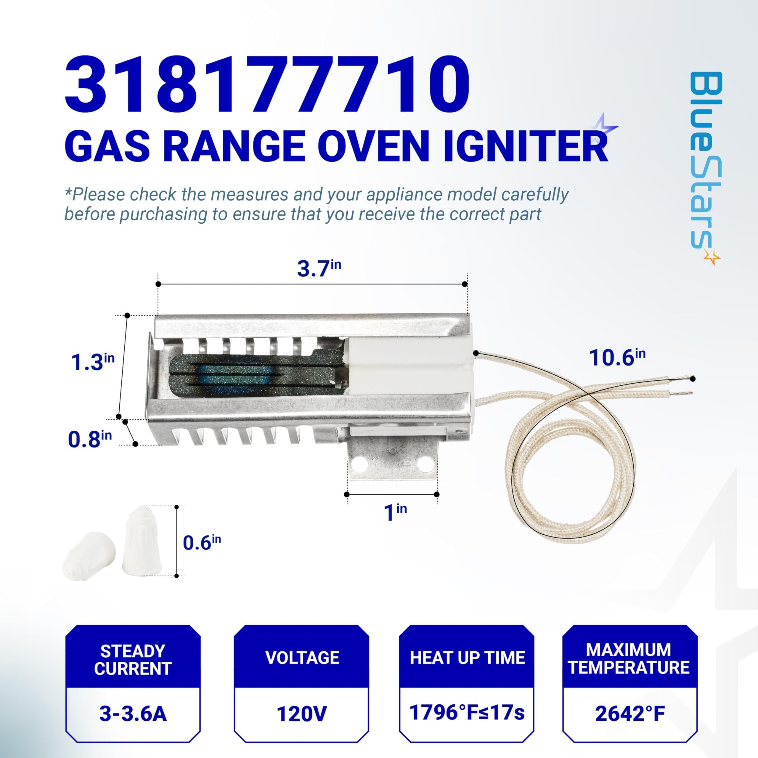 [Lifetime Warranty] 318177710 Gas Range Oven Igniter - Compatible with Frigidaire Kenmore GE Hotpoint Roper Tappan Gas Range - Replaces 5303935066 AR5066 12400035 7318177710 316428600 5303308452 image 1