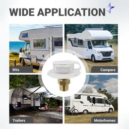 [Lifetime Warranty] RV City Water Inlet Brass with Check Valve - 3/4" NH Female to 1/2" NPT Male Thread - Includes Dust Plug thumbnail 7