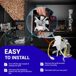 [Lifetime Warranty] 3000RPM Grill Induction Fan Kit Replacement, AC120V 60Hz OEM Combustion Fan, IFRP01 thumbnail 6