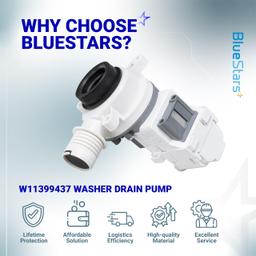 [Lifetime Warranty] W11399437 Washer Drain Pump - For Whirlpool WTW5000DW3 WTW5010LW0 WTW5105HW1 Maytag MVW4505MW1 MVW5430MW0 MVWC565FW3 Kenmore - Replaces W11259498 AP6974144 PS12731241 EAP12731241 thumbnail 8