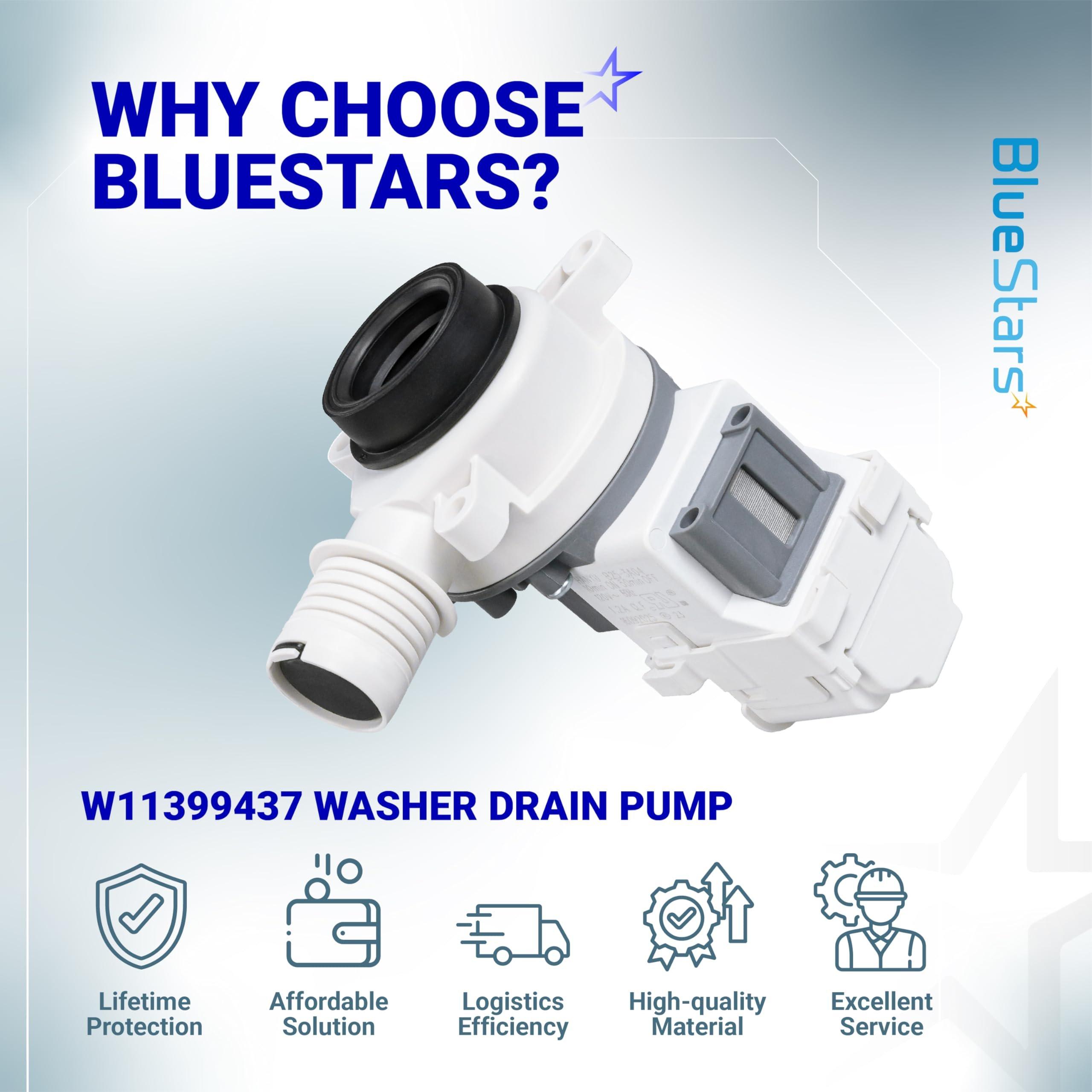 [Lifetime Warranty] W11399437 Washer Drain Pump - For Whirlpool WTW5000DW3 WTW5010LW0 WTW5105HW1 Maytag MVW4505MW1 MVW5430MW0 MVWC565FW3 Kenmore - Replaces W11259498 AP6974144 PS12731241 EAP12731241 image 8