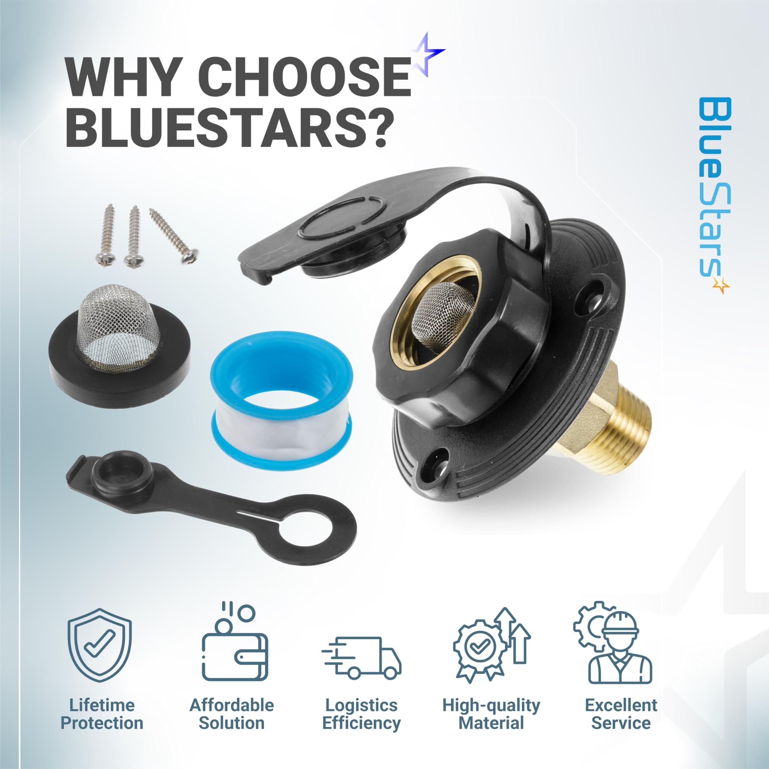 [Lifetime Warranty] RV City Water Inlet - Brass Black Flange with Check Valve - 3/4" NH Female Connection to 1/2" NPT Male Thread (Black) image 8