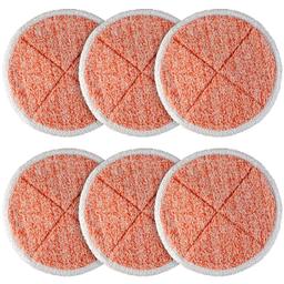 [Lifetime Warranty] 2124, 2039A, 2307, 23157, 20391, 20399 Replacement 2124 Mop Pads - Compatible with Bissell Spinwave Hard Mop Cleaners (Orange) - Pack of 6 thumbnail 0