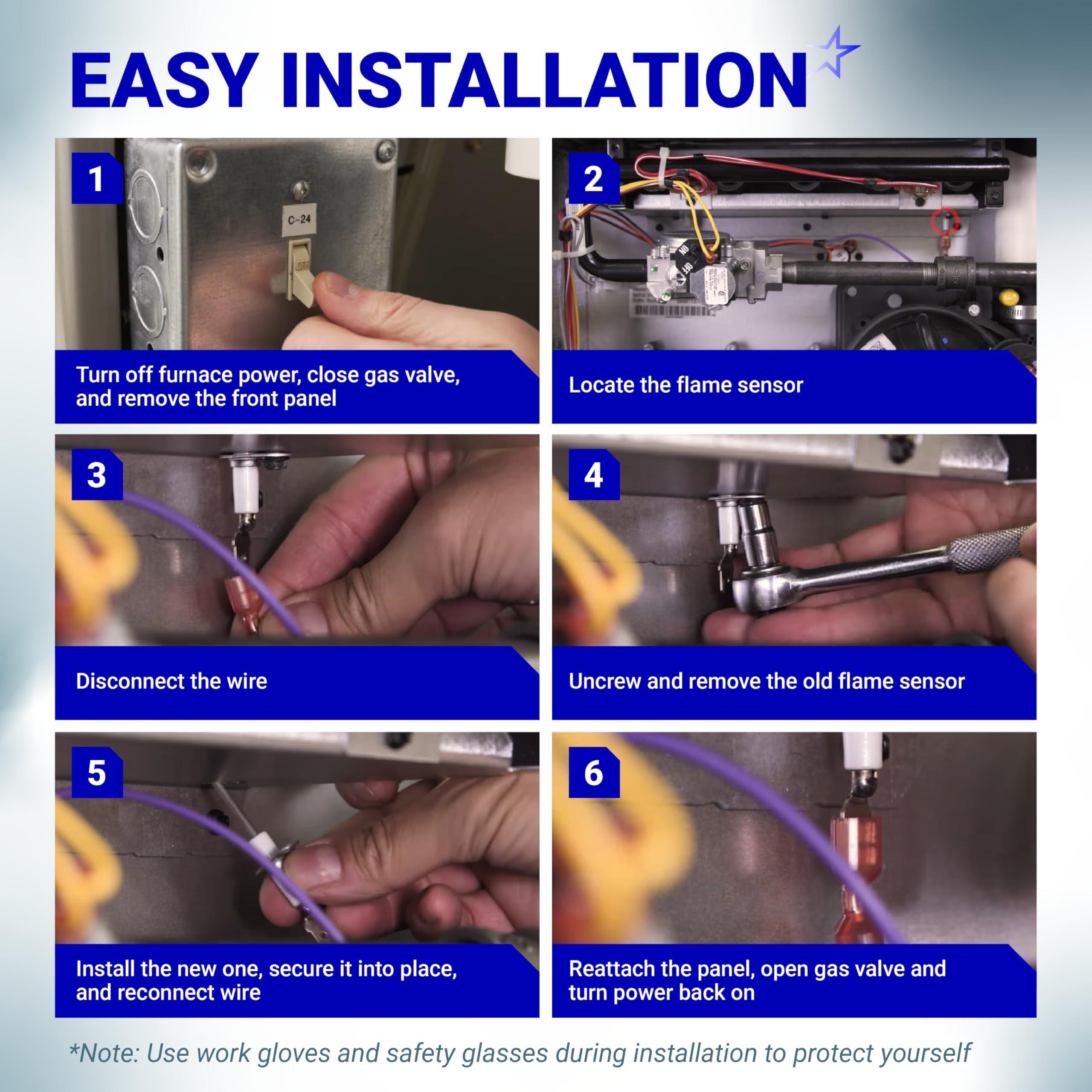 Upgraded Replacement 0130F00010 Compatible with Goodman Furnace Flame Sensor B11726-06 (3 Pack) image 6