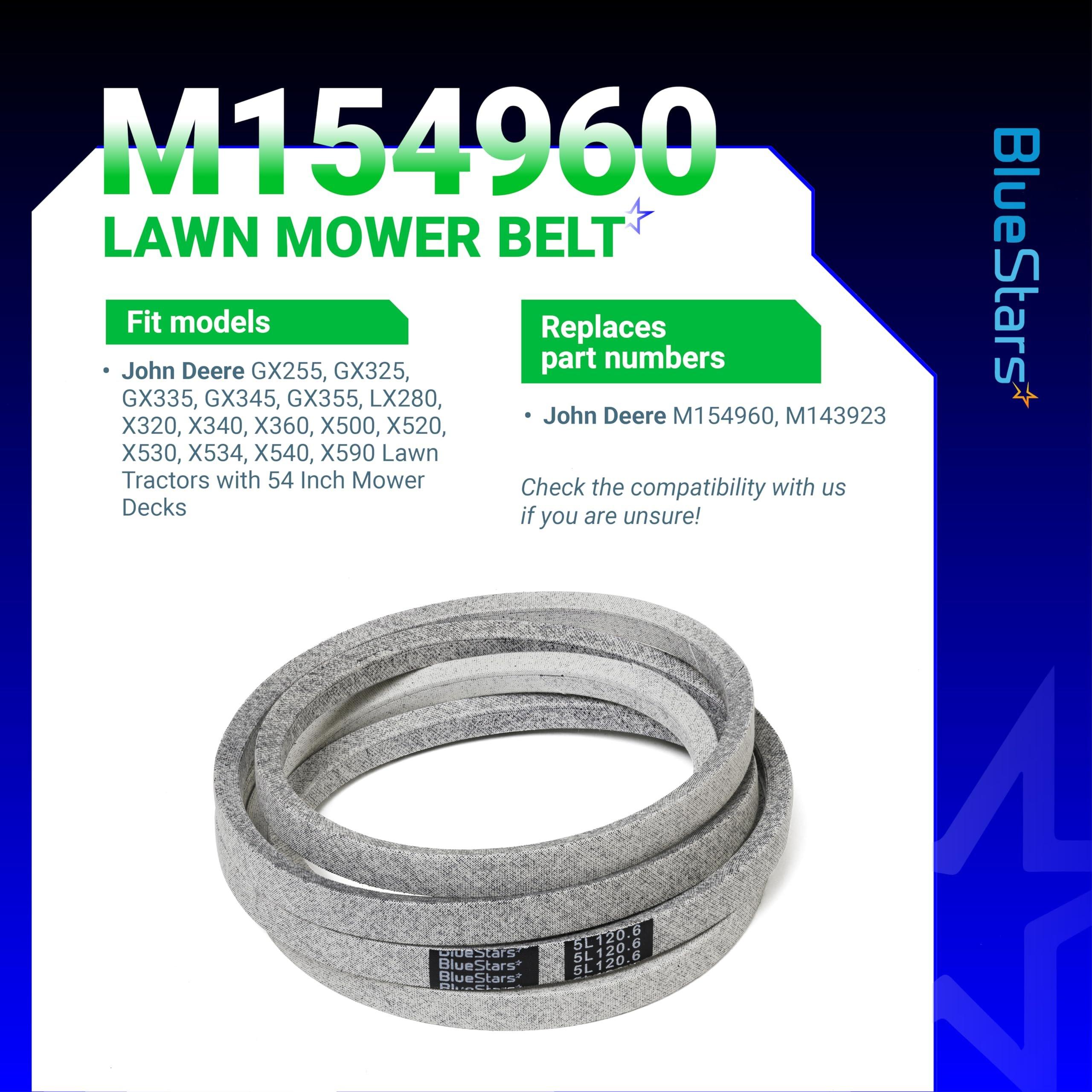 [Lifetime Warranty] M154960 Secondary Deck Belt - Compatible with 54â€ Mower Decks John Deere, Lawn Tractors - 120.6" x 5/8" image 3