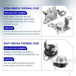 [Lifetime Warranty] DC47-00032A Dryer Heating Element Kit - Includes DC47-00018A, DC96-00887A, DC47-00016A, DC32-00007A for 3-Wire Samsung Dryers thumbnail 5
