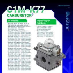 [Lifetime Warranty] PB-580T Carburetor with Air Filter Spark Plug Gasket Fuel Line Tune Up Kit thumbnail 5