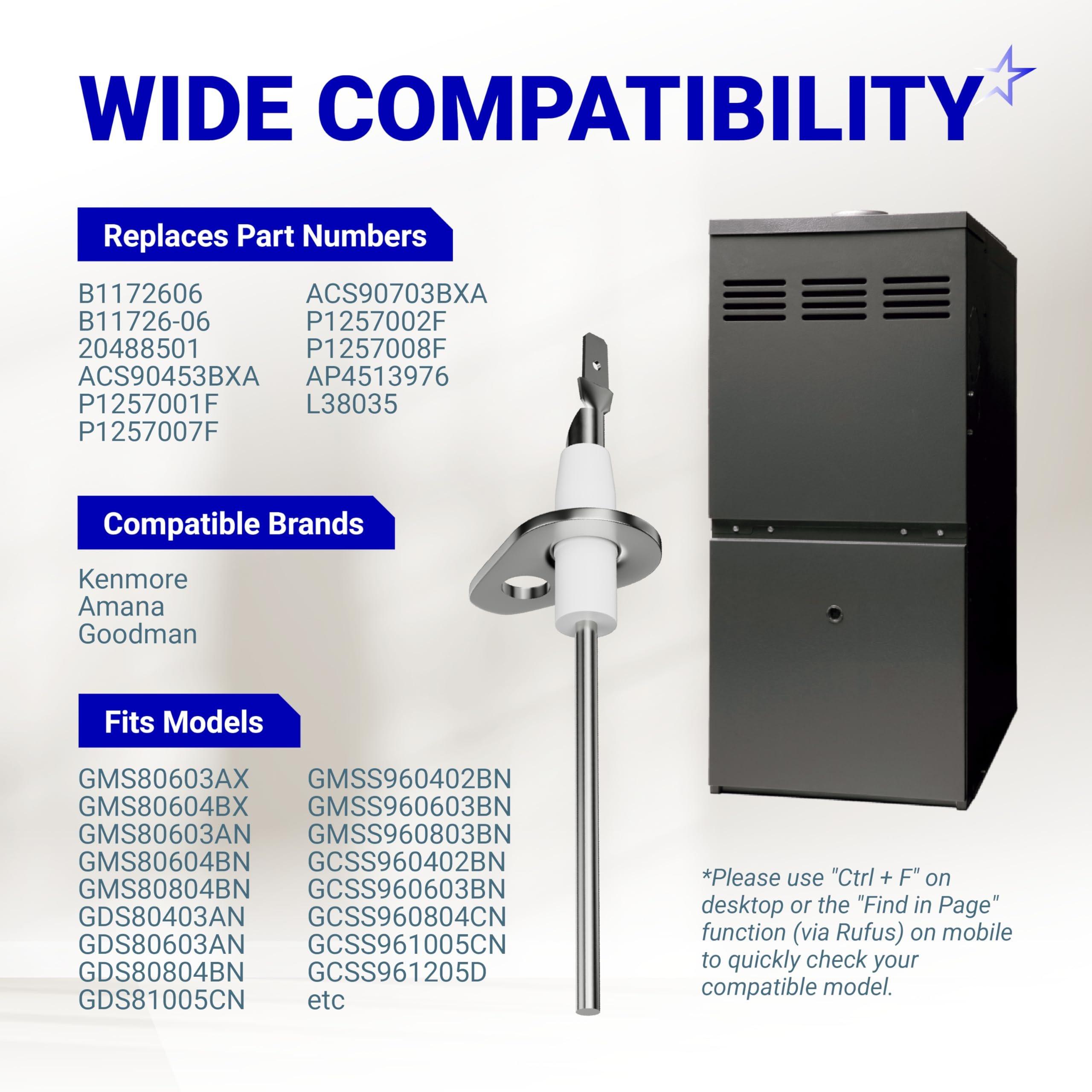Upgraded Replacement 0130F00010 Compatible with Goodman Furnace Flame Sensor B11726-06 (3 Pack) image 4