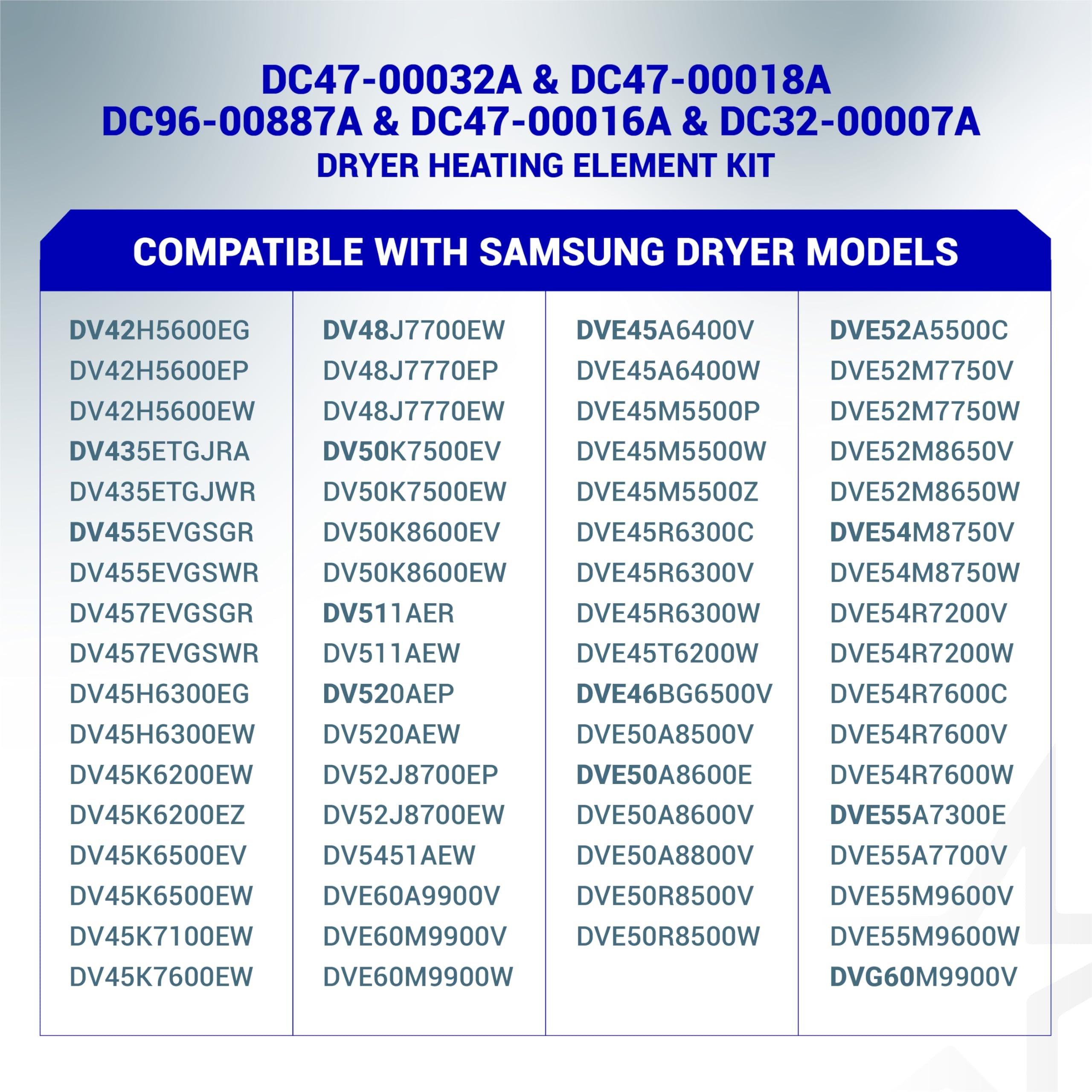 [Lifetime Warranty] DC47-00032A Dryer Heating Element Kit - Includes DC47-00018A, DC96-00887A, DC47-00016A, DC32-00007A for 3-Wire Samsung Dryers image 8