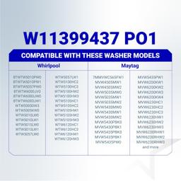 [Lifetime Warranty] W11399437 Washer Drain Pump - For Whirlpool WTW5000DW3 WTW5010LW0 WTW5105HW1 Maytag MVW4505MW1 MVW5430MW0 MVWC565FW3 Kenmore - Replaces W11259498 AP6974144 PS12731241 EAP12731241 thumbnail 5