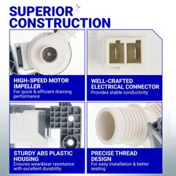 [Lifetime Warranty] W11396717 Washer Drain Pump - Compatible with Whirlpool Kenmore Maytag Washing Machine WTW5100 - Replaces B25-3A04 W11263349 4960510 AP6974116 PS12731177 EAP12731177 thumbnail 3
