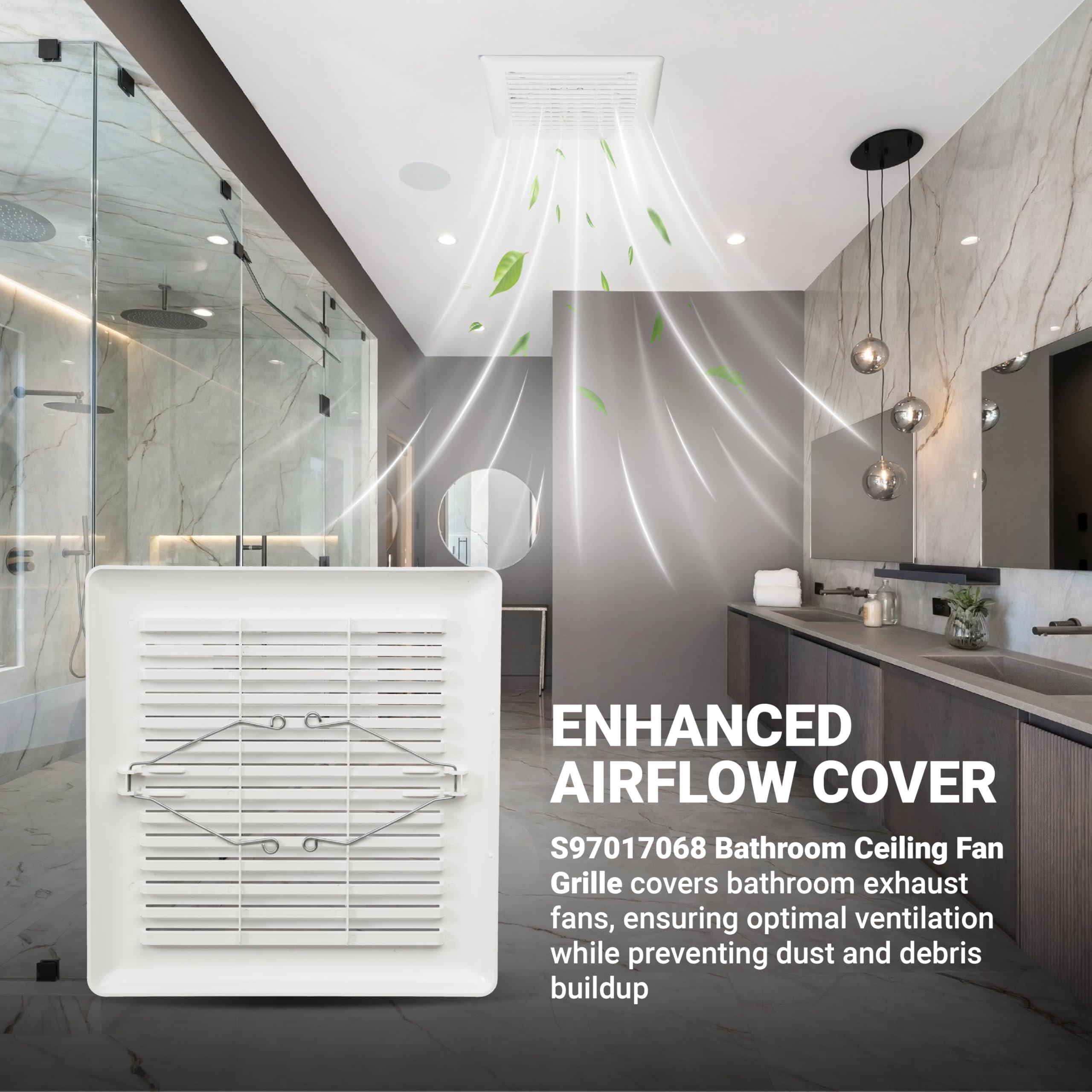 [Lifetime Warranty] C350GN S97017068 Bathroom Ceiling Fan Grille with Springs - 9-1/8" x 8-3/4" image 1