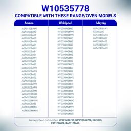 [Lifetime Warranty] W10535778 Range Oven Door Seal Gasket - Compatible with Whirlpool Maytag Amana and Ikea - Rubber Door Seal replaces AP6022735 WPW10535778 3449335 PS11756072 EAP1175607 thumbnail 4