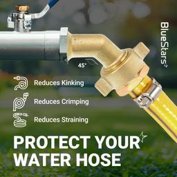 [Lifetime Warranty] 45 Degree Water Hose Elbows Adapter - Universal 3/4" GHT Anti-Kink Faucet Connector - Pack of 2 thumbnail 2