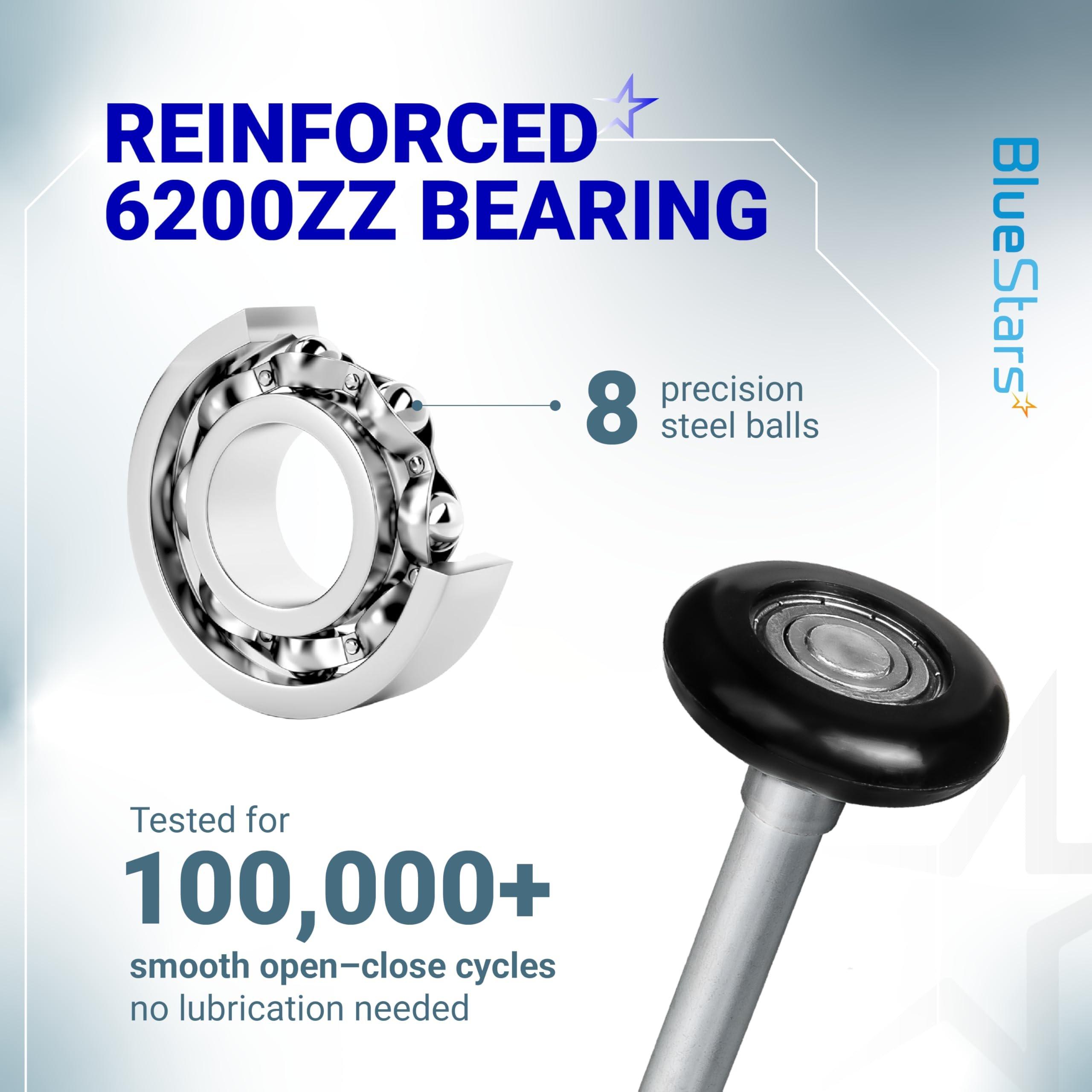 [Lifetime Warranty] 1.8" Nylon Garage Door Rollers with 4.7" Stem - 6200ZZ Sealed Bearing 8 Balls Design - Replacement for Standard 2" Track Garage Doors (Black) - Pack of 24 image 4