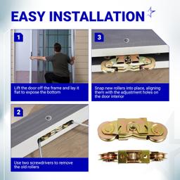 [Lifetime Warranty] Gliding Patio Door Tandem Roller Assembly - Replaces #1997061 (1982 to P) #1273704 (1964 to 1982) 1-1/4" Steel Ball Bearing - Pack of 2 thumbnail 6