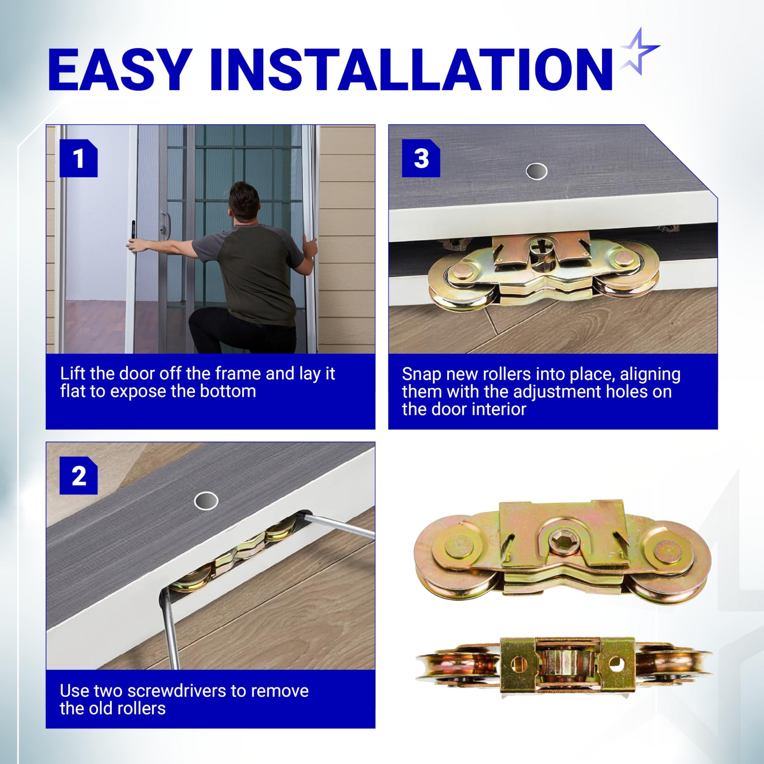 [Lifetime Warranty] Gliding Patio Door Tandem Roller Assembly - Replaces #1997061 (1982 to P) #1273704 (1964 to 1982) 1-1/4" Steel Ball Bearing - Pack of 2 image 6