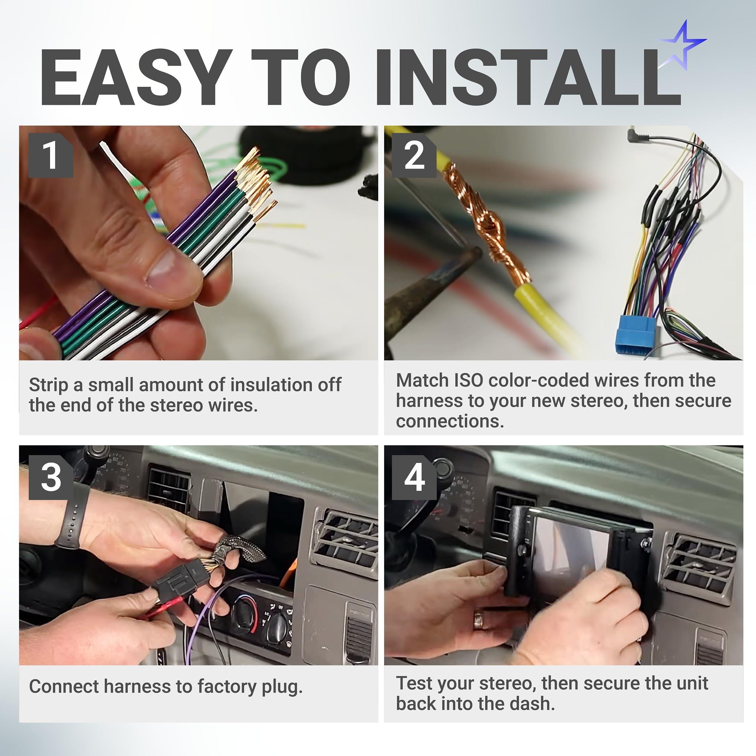 [Lifetime Warranty] Car Radio Wiring Harness Connector - for Ford F150 1999-2004 F250/F350 1999-2004 Mustang 2001-2003 Mercury Grand Marquis 1998-2002 image 6