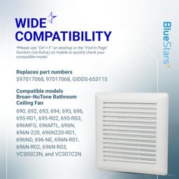 [Lifetime Warranty] C350GN S97017068 Bathroom Ceiling Fan Grille with Springs - 9-1/8" x 8-3/4" thumbnail 3