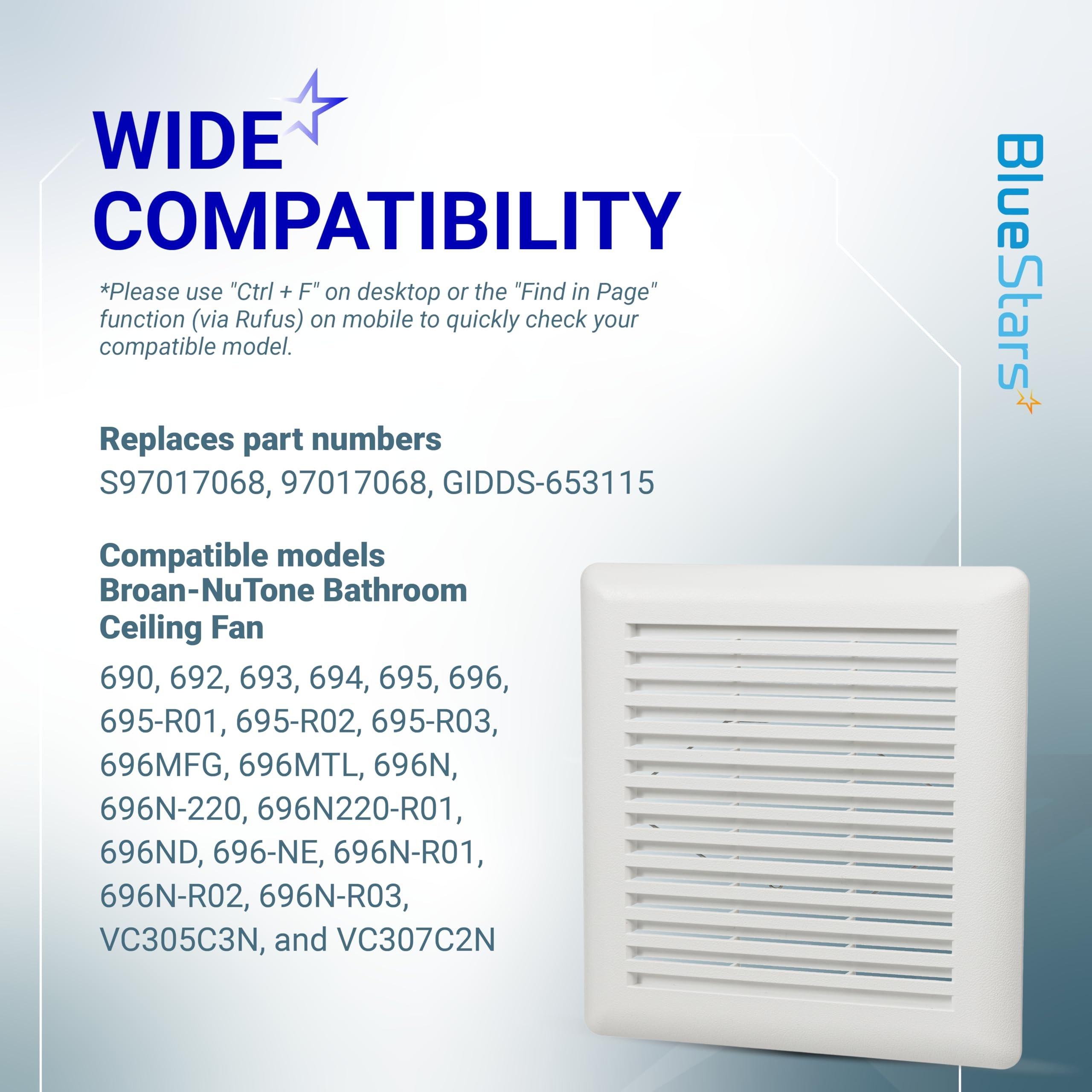 [Lifetime Warranty] C350GN S97017068 Bathroom Ceiling Fan Grille with Springs - 9-1/8" x 8-3/4" image 3