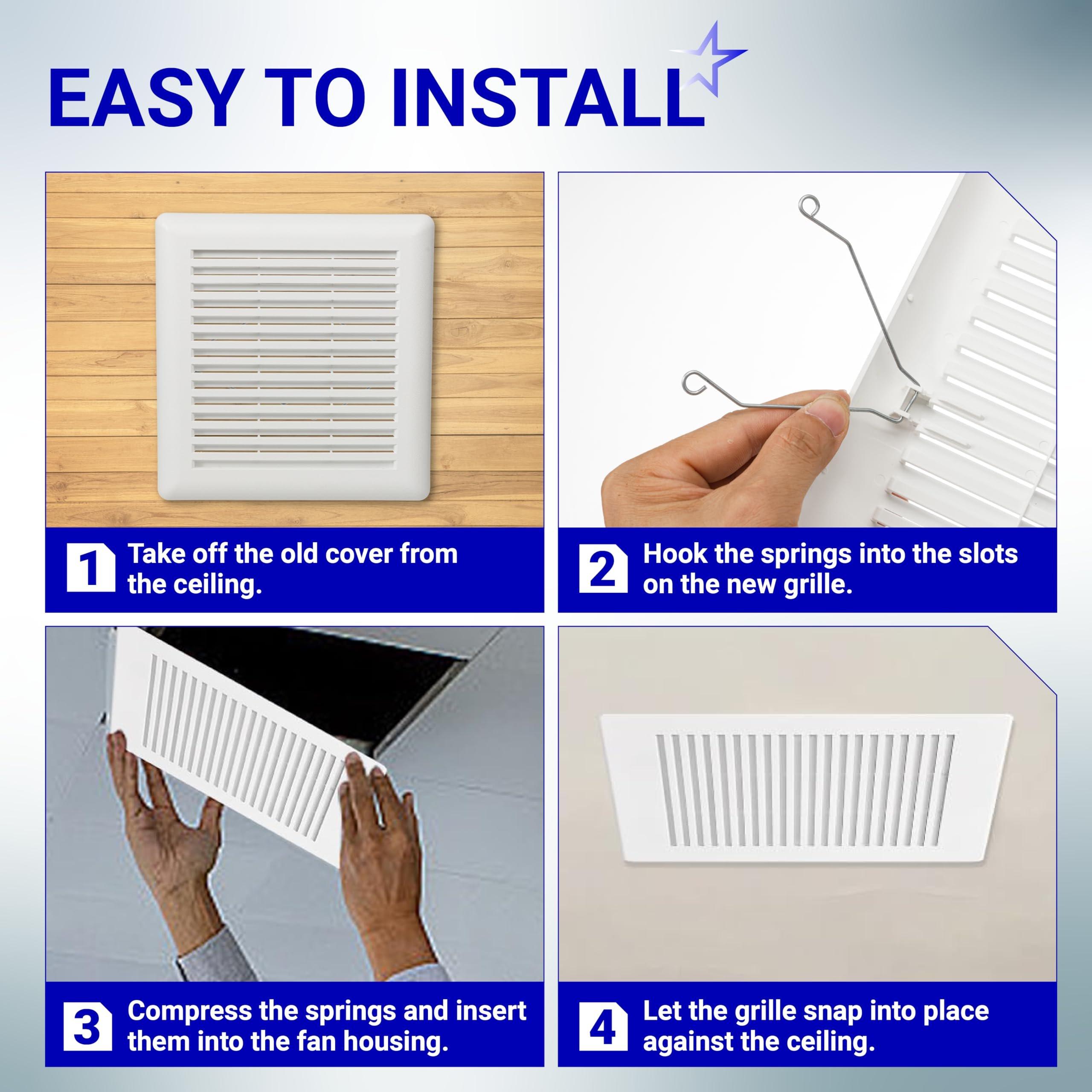 [Lifetime Warranty] C350GN S97017068 Bathroom Ceiling Fan Grille with Springs - 9-1/8" x 8-3/4" image 6