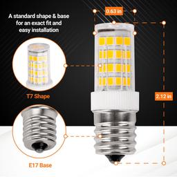 [Lifetime Warranty] 5W E17 LED Bulb 8206232A Dimmable LED Light Bulbs, 6000K Cold Daylight, 40W Equivalent, 75V-130V, 400 lumens - Pack of 6 thumbnail 3