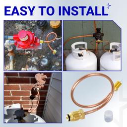 [Lifetime Warranty] 15-inch Propane Regulator Copper Pigtail Hose - POL x 1/4" NPT Male Pipe Thread thumbnail 4