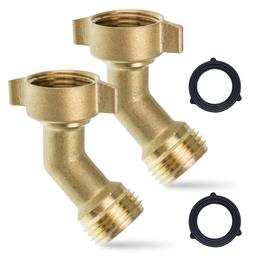 [Lifetime Warranty] 45 Degree Water Hose Elbows Adapter - Universal 3/4" GHT Anti-Kink Faucet Connector - Pack of 2 thumbnail 0