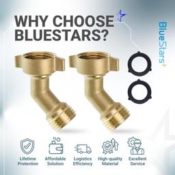 [Lifetime Warranty] 45 Degree Water Hose Elbows Adapter - Universal 3/4" GHT Anti-Kink Faucet Connector - Pack of 2 thumbnail 8