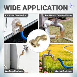 [Lifetime Warranty] 45 Degree Water Hose Elbows Adapter - Universal 3/4" GHT Anti-Kink Faucet Connector - Pack of 2 thumbnail 6