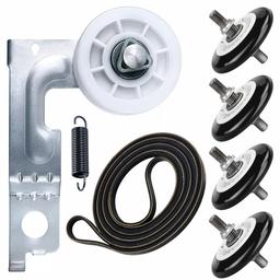 [Lifetime Warranty] Dryer Roller Repair Kit for LG Kenmore DLE0442W DLGX3371W DLE5977W DLE2516W DLE2301R DLE5955W Dryers - Includes 4581EL2002C Drum Rollers 4561EL3002A Idler Pulley 4400EL2001A Belt & Spring thumbnail 0