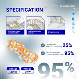 [Lifetime Warranty] Dryer Heating Element DV42H5000 DV40J3000 DV45H7000 DV400HDWR DVE50M7450 DV42H5200 DV42H5200EP DVE50R5400 DVE50R5200 DV220AEW thumbnail 1