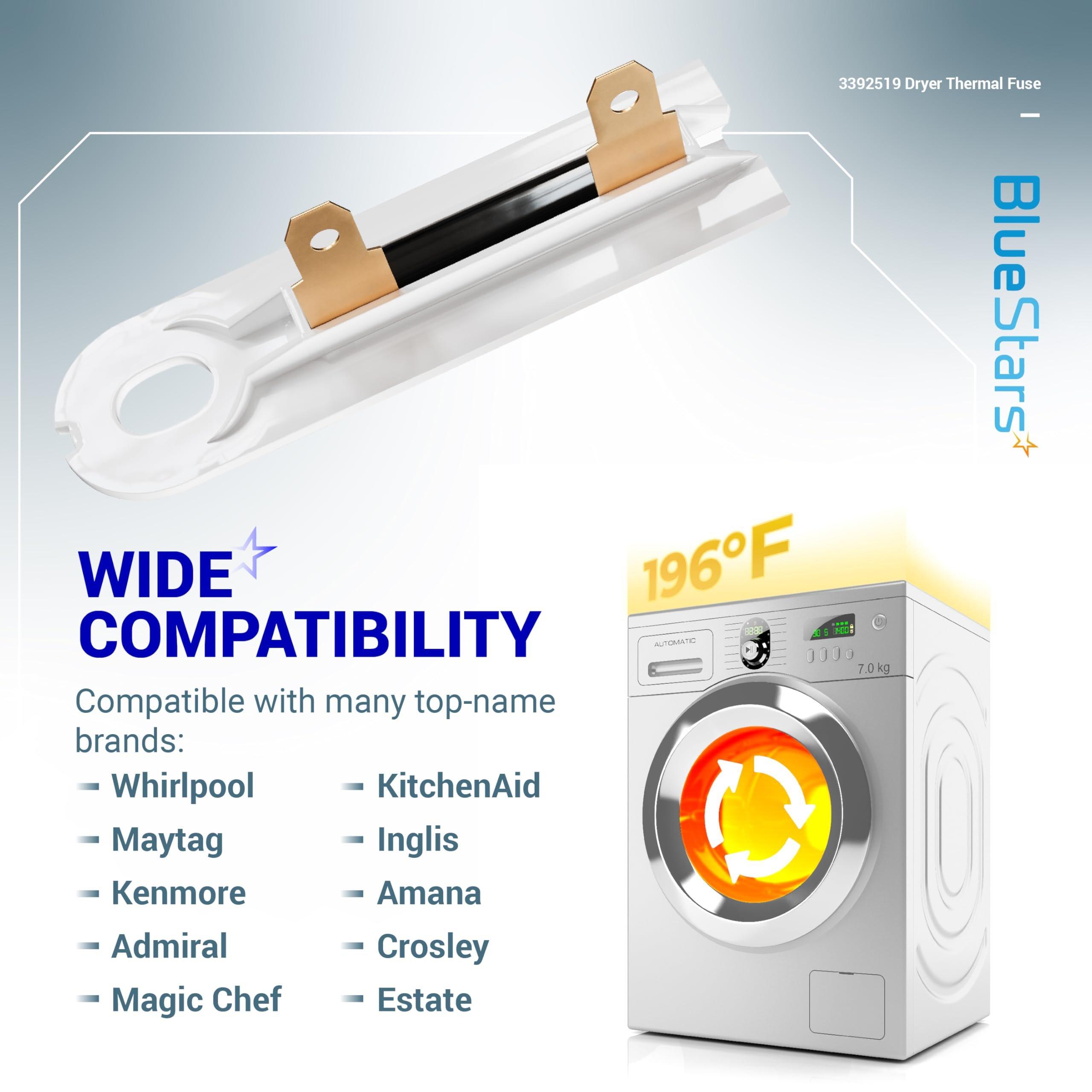 [Lifetime Warranty] 3392519 Dryer Thermal Fuse - Compatible with Whirlpool Kenmore Dryers G4AP0500 - Replaces AP6008325 3388651 694511 80005 PS11741460 - Pack of 6 image 5