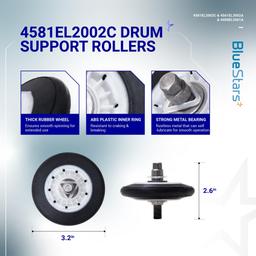 [Lifetime Warranty] Dryer Roller Repair Kit for LG Kenmore DLE0442W DLGX3371W DLE5977W DLE2516W DLE2301R DLE5955W Dryers - Includes 4581EL2002C Drum Rollers 4561EL3002A Idler Pulley 4400EL2001A Belt & Spring thumbnail 1