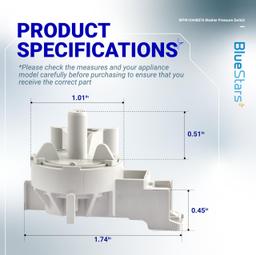 [Lifetime Warranty] WPW10448876 Washer Water Level Pressure Switch - Compatible with Whirlpool, Maytag, Amana, Kenmore Washer - W10448876 10448876 2312075 AP6021553 PS11754877 WPW10448876VP thumbnail 2