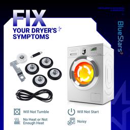 [Lifetime Warranty] Dryer Roller Repair Kit for LG Kenmore DLE0442W DLGX3371W DLE5977W DLE2516W DLE2301R DLE5955W Dryers - Includes 4581EL2002C Drum Rollers 4561EL3002A Idler Pulley 4400EL2001A Belt & Spring thumbnail 4
